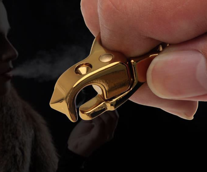 Gold Cigarette Herb Ring Holder