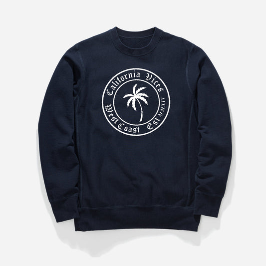Navy Palm Sweater