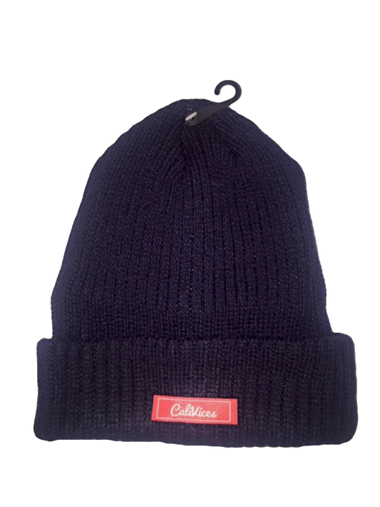 Navy Micro Box Logo Beanies