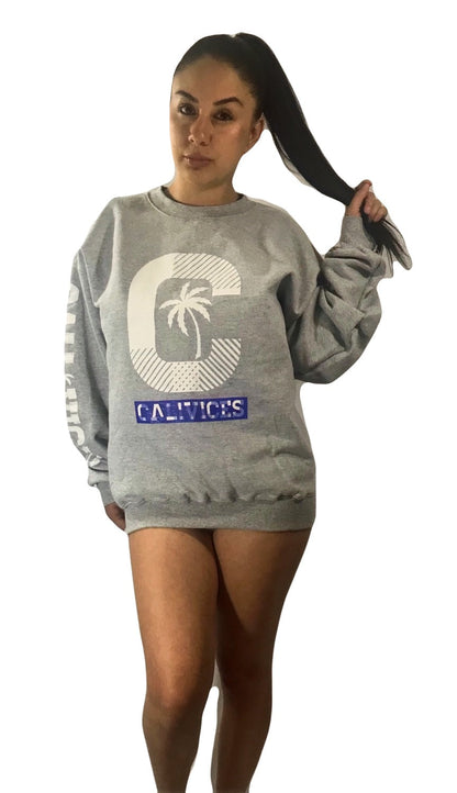 Heather Varsity C Logo Crewneck Sweater